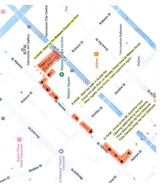 May 5 Gitanyow march route