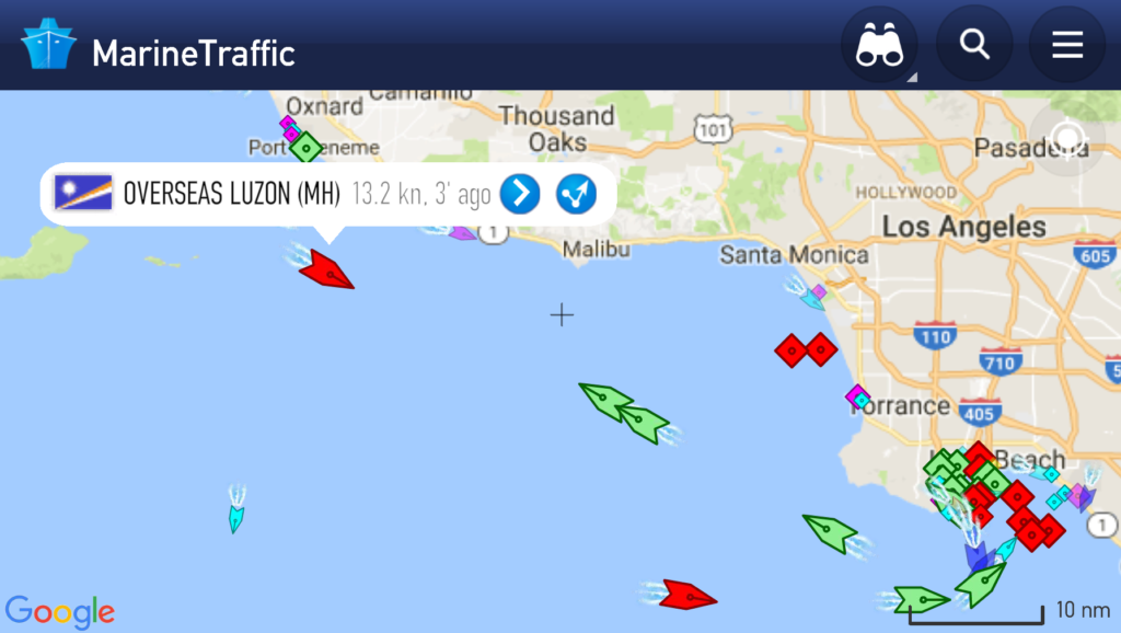map of Kinder Morgan oil tanker from Burnaby to California