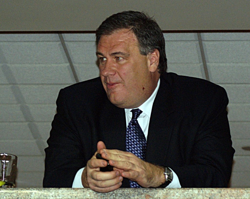 Murray Edwards at a Calgary Flames hockey game